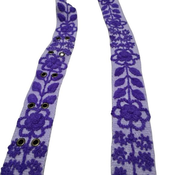 Nwt Madeline Parks Eliza Embroidered Belt Purple Large main image 4